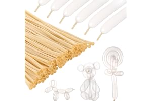NATNARR 100 Pcs Modelling Balloons Long Balloons 260Q Clear Twisting Long Latex Magic Balloon for Animals Shape, Birthday, Wedding, Party Decorations