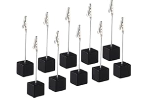 VORCOOL Kartenhalter Cube Memo Halter Card Clip Foto Büroklammern Hinweis - 10 Stück (schwarz)