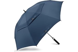 ZOMAKE Large Golf Umbrella Windproof Strong 50/54/62/68 Inch - Big Golfing Umbrellas Double Canopy Vented For Men - Extra Large Oversize Umberella's With Strap