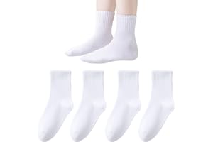 Marchare Kids Seamless Socks Boys Girls Cotton Athletic Socks School Ankle Socks with Retro Stripes 6 Pack