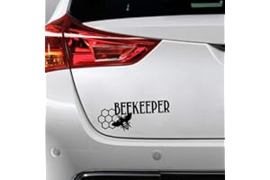 HANDMADE BY STUKK Stukk Stickers Bienenhüter Kalligraphie Hive & Bienen-Fun-Fenster-Stoßfänger-Vinyl-Aufkleber 17.8cm x 7,2 cm - schwarz