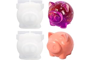 GUUFOO 2 Stück Silikonform Schwein Tier-Silikonformen 3D Piggy Kerzenseifenform Geeignet Zum Backen Von Schokolade, Mousse, Fondantkuchen, Aromatherapie Wachskerzen, DIY Schmuck Anhänger Handwerk Dekoration