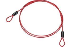 PATIKIL Filo Acciaio Inossidabile Rivestito Vinile 1/8" Dia Anelli, 4ft (48") Cavo Flessibile Catena Sicurezza Lanyard per Illuminazione Palco Esterna Lucchetti Bagagli, Rosso