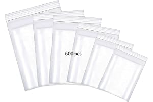 HVDHYY 600 x tryckförslutningspåse dragkedja påse set blandade blixtlåspåsar liten polypåse påse förslutningspåse plastpåsar
