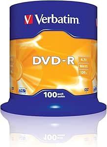 Verbatim 2330529 43549 4.7GB 16x DVD-R Matt Silver - 100 Pack Spindle