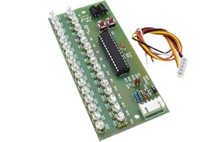 Reland Sun MCU Display Regolabile Modello LED VU Meter Indicatore di livello 16 LED Dual Channel (arancione)