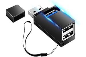 WOWFAST Hub USB 3.0, Splitter 3-Porte (2 USB 2.0 + USB 3.0), Adattatore Dati Ad Alta Velocità Per PC Portatile E Flash Drive (Nero)