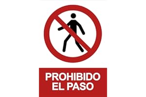 IberNorma PP202 - Señal de Prohibido el Paso en PVC, placa en medida 21x30cm Cartel de prohibición de acceso para uso interior y exterior