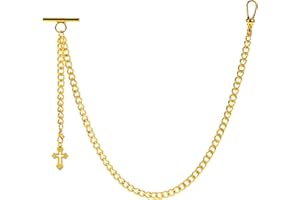 ZTA Herren Albert Kette Taschenuhr Kette Weste Kette für Männer FOB T BAR mit Kreuz Design Anhänger FOB Charme