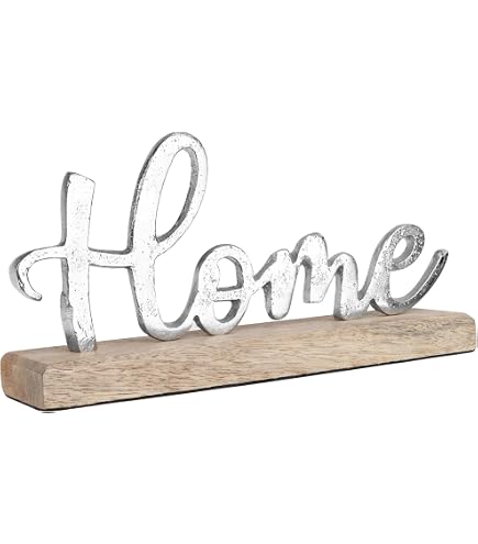 Targa Parete In Legno Mango E Metallo – Scritta Love Home, Decorazione Casa 26 Cm