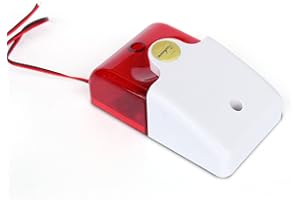 Taikuwu Allarme acustico con luce stroboscopica, con cavo, sistema di sicurezza domestica, per casa, azienda, comunità, magazzino, 12 V, 105 dB
