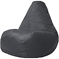 Bean Bag Bazaar High Back Recliner Bean Bag Chair, Dark Grey, Indoor Outdoor Water Resistant Fabric, Large Beanbag with Filling Included, Gaming Chair, Outdoor Seating, Garden Furniture