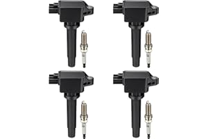 BDFHYK Ignition Coils UF656 and Iridium Spark Plug 93501 Compatible with Mazda 3 Sport 6 CX-3 CX-5 CX-9 MX-5 Miata l4 2.0L 2.5L Replaces GN10625 C-857 LKAR7BIX-11S C1837 5C1894 PE0118100A Set of 4