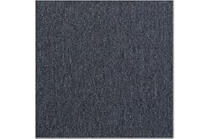WOWSUBLI 20 x Carpet Tiles 5 SQM Heavy Duty Commercial Retail Office Shop Premium Flooring, 50 x 50cm Each (Black)