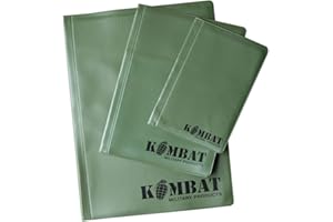 KOMBAT UK Kombat Military Products, copertina o raccoglitore per note, ordini, mappe, in formato A4, A5, A6 Green A5