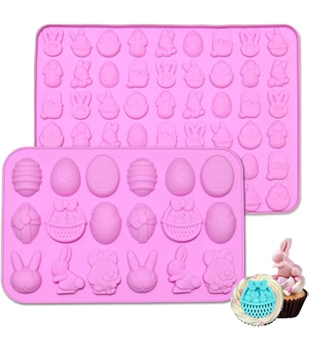 2 Stampo In Silicone Per Cioccolato Pasquale – Forme Di Coniglietto, Anatra E Uovo – Alimentare, Per Dolci E Ghiaccio - 6
