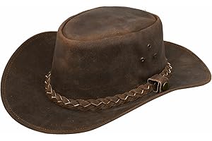 INFINITY LEATHER Kowbojski australijski australijski kapelusz z prawdziwej skóry