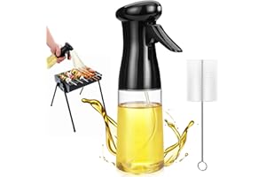 Milukon Oil bottle Sprayers,200ml Olive Oil Sprayer, Oil Sprayer for Cooking, BBQ, Oil Sprayer, for Kitchen, BBQ, Baking（Black）