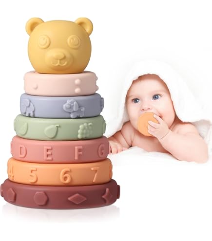 Jouet Montessori Bois 1-3 Ans - Cube Animaux à Empiler, Tri Couleurs Et Formes