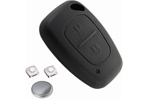 LMD Kit Complet Coque clé télécommande Compatible avec Renault Kangoo Trafic Master Opel Vivaro Movano Vauxhall avec 2 Boutons Switch +Pile