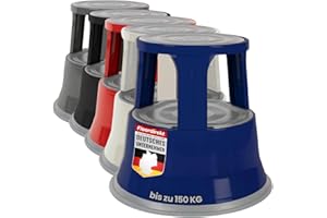 Floordirekt | Marchepied Pied éléphant, Marchepied Mobile | Certifié TÜV + GS | (Bleu, métal)