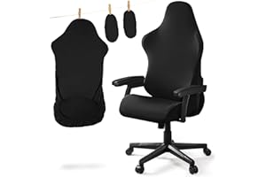 EOZAKAVOD Pokrowce na Krzesła Gamingowe Uniwersalny Pokrowiec na krzesło do Gier Pokrowiec na Krzesło Biurowe zmywalny i zdejmowany pokrowiec na krzesło do Krzesła Biurowe/DX Racing Krzesło Gamingowe(Czarny)-U