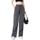 Atxnn Pantalon Cargo Femme Strech Large Pantalons de Travail à Séchage Rapide Elastique Taille Haute Multipoche Y2K Streetwea