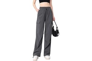 Atxnn Pantaloni Cargo Donna Y2K Larghi Pantalone Lavoro ad Asciugatura Rapida Elasticizzati a Vita Alta Multi-Tasca Streetwear