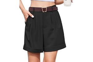 Yommay Szorty dla kobiet letnie spodnie garniturowe z wysokim stanem krótkie spodnie do pracy damskie eleganckie szorty z kieszeniami