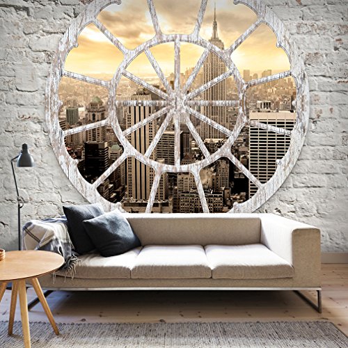Fototapete New York Stadt City City Stadt 350x245 cm XXL | KOMPLETT SET MIT KLEISTER - PREMIUM VLIES TAPETE - PROFI QUALITÄT (Keine Papiertapete, keine Blasenbildung) - Top moderne Wanddeko - Fototapete 3D Illusion - Riesen Wandbild - Top Design Tapete - Neue exklusvie Edition mit noch besser Druckauflösung - Deutsches Premium Vlies (Kein Import Vlies oder PVC), Schlafzimmer, Wohnzimmer, Kinderzimmer geeignet | Fototapeten Wandtapete FOA0009a73XL