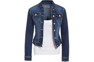SS7 Womens Indigo Denim Jacket Ladies Stretch Jean Jackets Size 8 10 12 14 Dark Blue