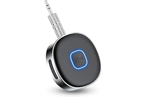 GRACE NNVG HORJOR Ricevitore Bluetooth Auto AUX, Adattatore Bluetooth 5.0 Aux Cancellazione Del Rumore Jack 3,5 mm,Chiamate In Vivavoce,Cuffie Cablate,Auto Altoparlanti