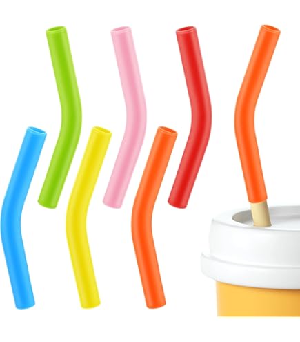 33Pcs Reusable Straws Tips, Silicone Straw Tips, Multi-color Food Grade Straws Tips Covers Only Fit For 1/4 Inch Wide(6MM Out Diameter) Stainless Steel Straws By Accmor - View #5