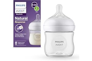 Philips Avent Natural Response Baby Feeding Bottle - 125Ml Baby Milk Bottle for Newborns and Up, Bpa Free, 0+ Months (Model SCY900/01)