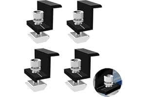 NEOVSUNY 4 Stück Mittelklemme 30mm Solarmodul Halterung Endklemme Kit,Schwarz Standard inkl. Verschraubung,PV Photovoltaik Solar Trapez Befestigungs Mittel-klemme,Solar Endklemme für Wohnmobile Wände Schwarz