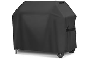 GARPROVM Housse Barbecue, Bâche Barbecue Gaz 147x 61x122cm, Housse Protection Barbecue Exterieur 600D Tissu Oxford Étanche Protection Solaire, BBQ Couverture pour Weber, Char-Broil etc, Noir