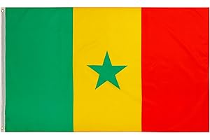 PHENO FLAGS Bandera de Senegal - Bandera senegalesa 90 x 150 cm - Bandera nacional resistente a la intemperie para asta - 100% poliéster