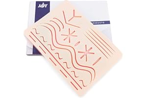 MJW Coussinets d'entraînement à 3 couches avec 27 plaies 14 x 19,6 cm avec coussinet de suture en silicone durable pour l'entraînement et la pratique des vétérinaires médicaux, étudiants et infirmières