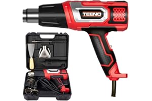 TEENO Décapeur thermique 2000W Pistolet à Air Chaud coffret avec 8 accessoires