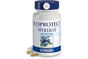 Laboratoires Ilapharm - ILOPROTECT Myrtille - Rétine et vascularisation - Flacon de 60 gélules, 1 unité (Lot de 1)