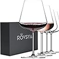 ROVSYA Red Wine Glasses Set of 4-28oz Large Wine Glasses Hand Blown Crystal-Clearer,Lighter for Wine Tasting, Gift Packaging for Wedding, Anniversary, Father's Day, Birthday.