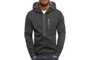 Loalirando Herren Sweatjacke Hoodie Kapuzenjacke mit Reißverschluss Oversized Sweatshirt Kapuzenpullover Sportjacke Outdoorjacke