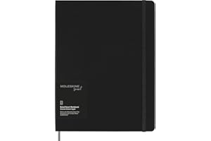 Moleskine Smart Notebook, Smart Writing System, Cuaderno Digital con Tapa Dura, Hojas de Rúbrica y Cierre Elástico, Tamaño Extra Grande 19 x 25 cm, Negro