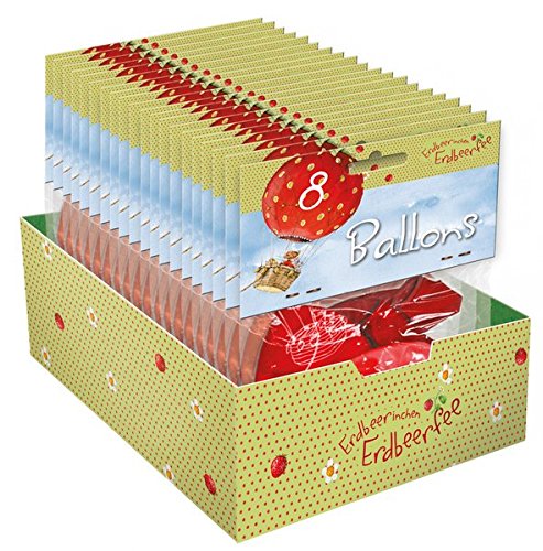 Preisvergleich Produktbild Display Luftballons Erdbeerinchen: Erdbeerinchen Erdbeerfee. Luftballons. Display farbig bedruckt. Inhalt: 20 Tüten mit je 8 Luftballons