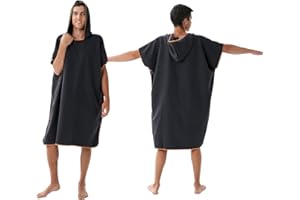 jooeer Changing Poncho for Adults Microfibre Hooded Beach Towel Dress Surf Poncho for Women Men Pool Swimming Camping Travelling Bathing, Quick Dry, Lightweight