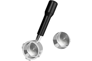 Philorn Porte-filtre sans fond 51 mm avec 3 oreilles, compatible avec DeLonghi Dedica EC680/EC685/EC885, avec filtre en acier inoxydable