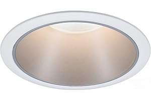 Paulmann 93398 Luminaria empotrable Cole fija redonda reg., foco empotrable, blanco mate, plateado, Spot, aluminio, plástico, lámpara empotrable GU10