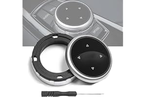 Youzzei Multimedia Knopf Abdeckung, Auto Multimedia Knob Cover (Mittel bis groß) für BMW 1er 3er 5er 7er F10 F20 F30 7-Tasten Bmw Idrive Knopf, ABS-Kunststoff F30 Knopfabdeckungen - Arrow Pattern