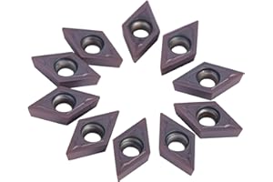 EUJGOOV Insertos de Carburo 10 Unids/set, DCMT11 Insertos de Puntas de Carburo CNC Herramienta de Torneado de Torno Cortador de Cuchilla con Caja