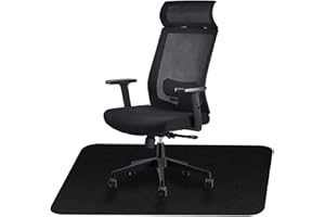 Icegrey Esteras para Sillas Protector de Piso Antideslizante Lavable Rectangular para Silla de Oficina para Pisos de Madera y Piso de Baldosas Negro 160x140cm